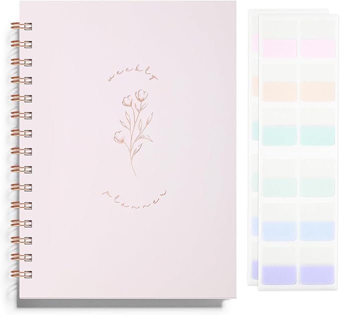 Undated Weekly and Monthly Planner Spiral Bound- Weekly Goals Notebook by LONLAT