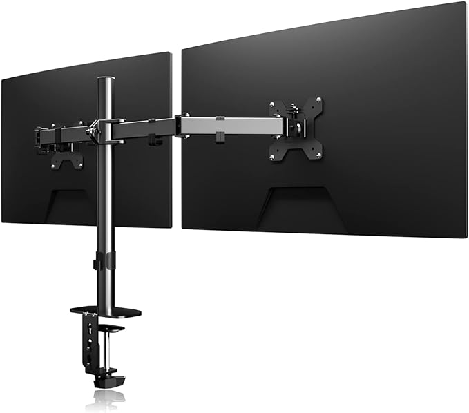 Suptek Monitor Mount, Adjustable Dual Monitor Arm Desk Mount Heavy Duty Monitor Stand fit for 27 inch Monitor Screens up to 22lbs,Black(MD9442)-DeskLoop Office