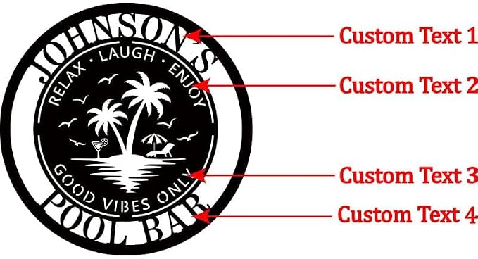 Personalized LED Metal Pool Bar Sign, Poolside Neon Bar Signs - Image 7