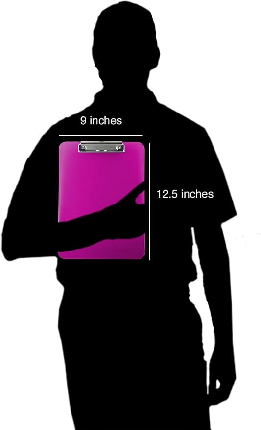 Trade Quest Plastic Clipboard Transparent Color Letter Size Low Profile Clip - Image 5