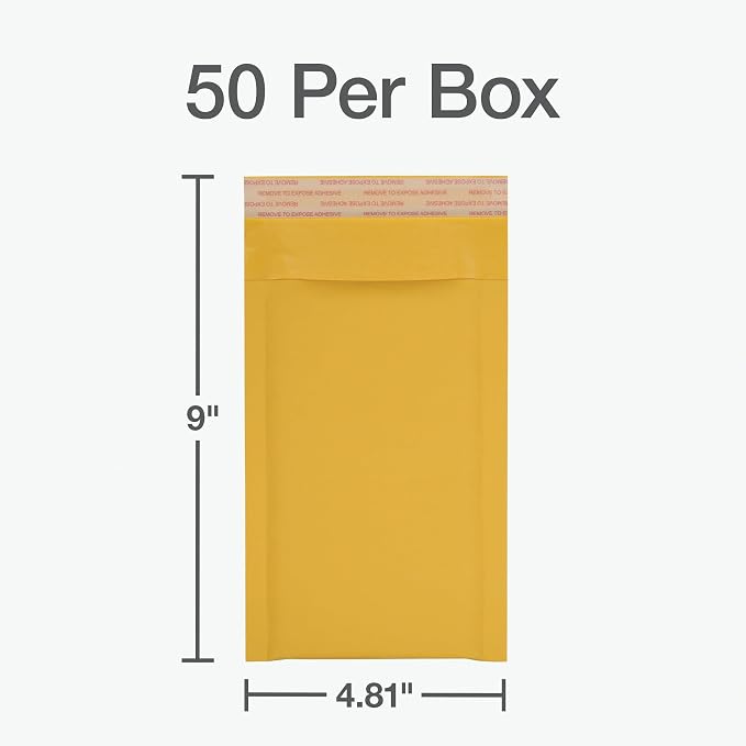 Quality Park Bubble Mailers, 4 x 8 Shipping Envelopes, Small Kraft Padded - Image 6