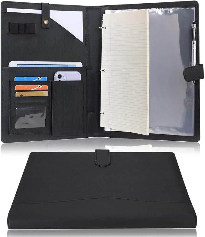 Wonderpool A4 PU Leather Portfolio Holder Ring File Document Case by Wonderpool