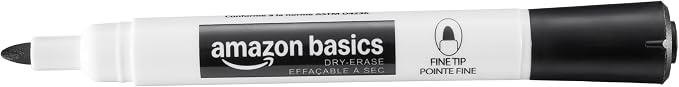 Amazon Basics Low-Odor Dry Erase Whiteboard Markers, Fine Tip - Image 3