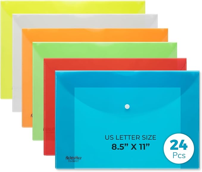 FLEXOFFICE 24 Pack Plastic Envelopes by FlexOffice