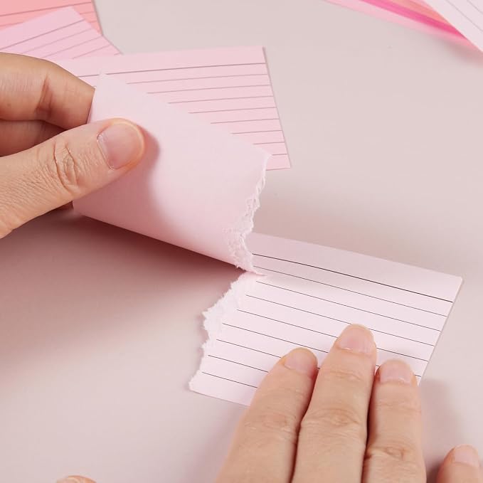 100 Sheets 3x5 Colored Ruled Note Cards Index Cards, 5 Pink | 250 GSM Heavy - Image 7
