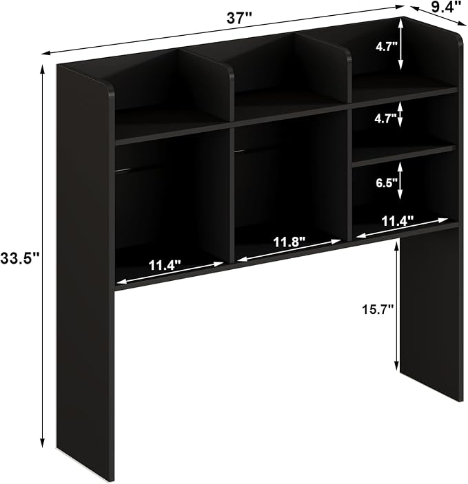 ChooChoo Desktop Bookshelf, Wood Desk Hutch Organizer - Image 2