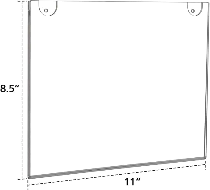 NIUBEE 6-Packs Acrylic Wall Sign Holder 8.5x11 Horizontal, Wall Mounted Design - Image 6