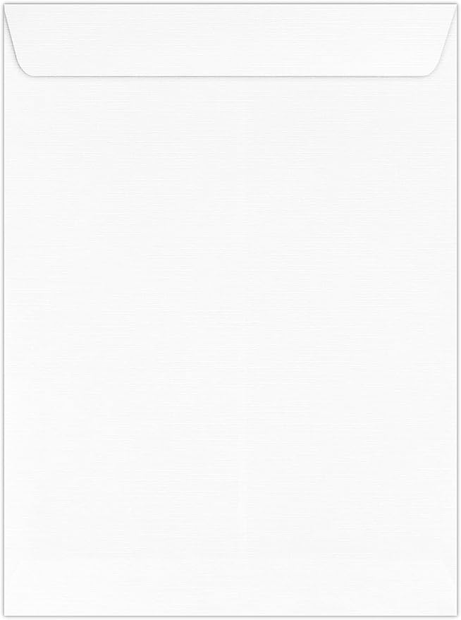 LUXPaper 9 x 12 Open End Envelopes | Peel & Press | White Linen | 80lb. Text | - Image 2
