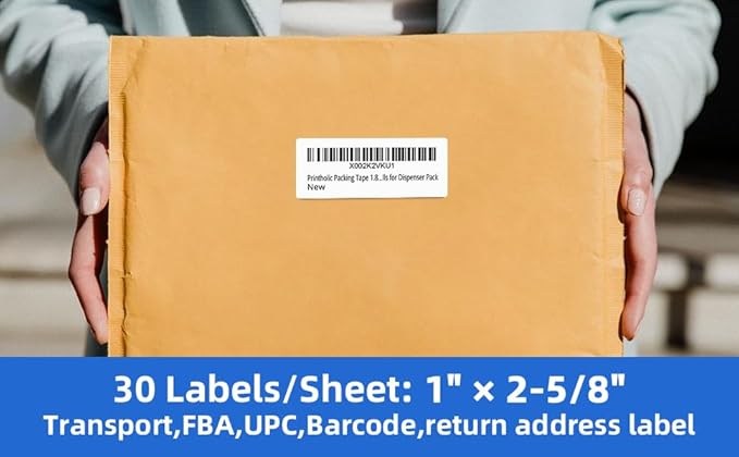 3000 30 Per Sheet Self Adhesive 1" x 2-5/8" Address Shipping Labels for Laser & Inkjet Printers, 100 Sheets, 30 Per Labels Per Page-DeskLoop Office