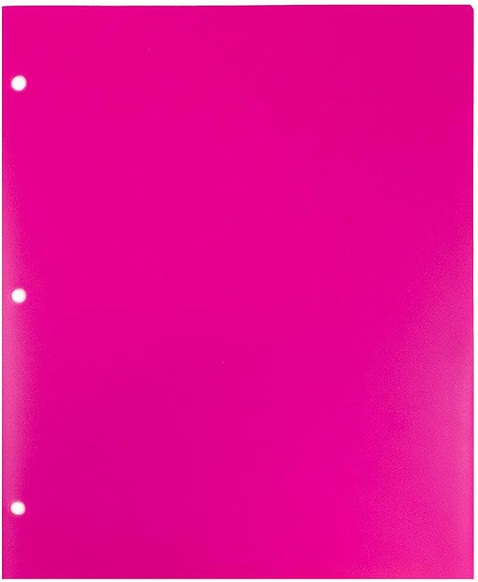 JAM PAPER Heavy Duty Plastic 3 Hole Punch Pocket Folders - Image 4