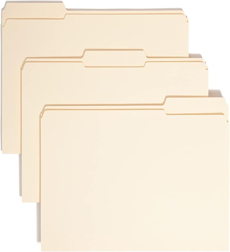 Smead File Folders Letter Size, Reinforced 1/3-Cut Tab, Letter Size, Manila by SMEAD