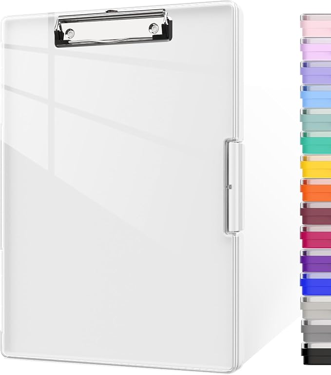 Piasoenc Clipboard with Storage, 8.5 x 11 Clip Boards with 2 Storage, Folio & by Piasoenc