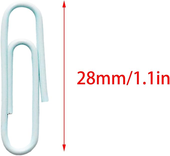 100 Pcs Light Blue Paper Clips, 1.1 Inch Colorful Paperclips | Vinyl Coated - Image 2