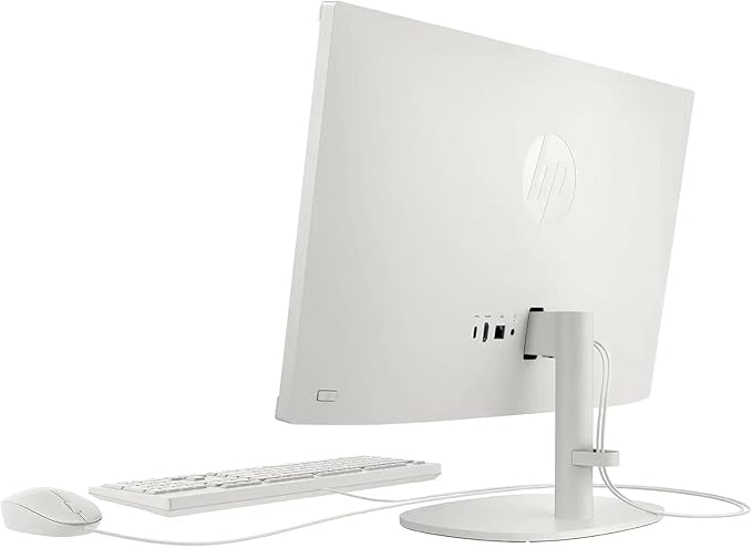 HP 2025 New 22 Inch All-in-One Desktop Computer • 8GB RAM • 128GB PCIe SSD • Intel CPU • Ultra-Quiet Design • Microsoft Office Trial • Wi-Fi 6 • White KB & Mouse • WOWPC Recovery USB • Windows 11-DeskLoop Office