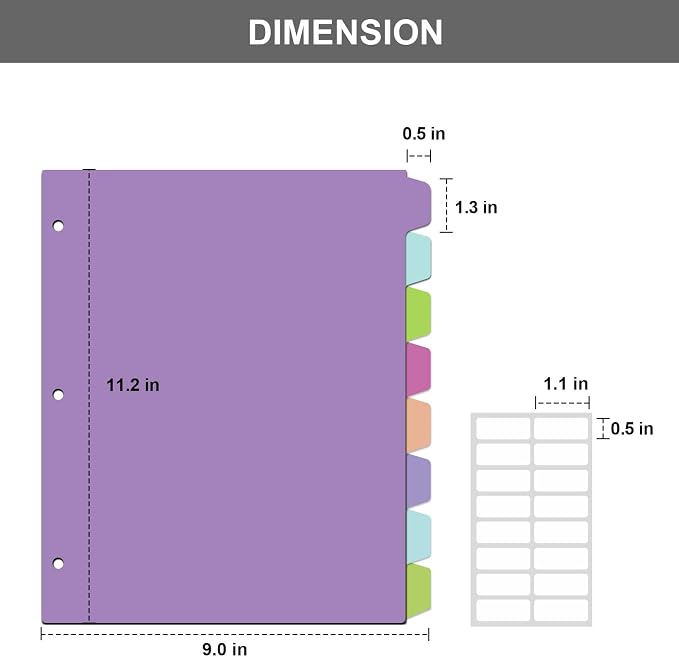 habgp 16Pcs/2 Set Binder Dividers - Image 3