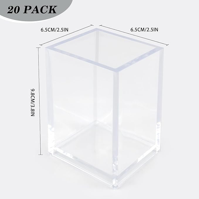 20 Pack Clear Acrylic Pen Holders - Image 2