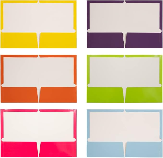 JAM PAPER Laminated Two Pocket Glossy School Folders - Image 2