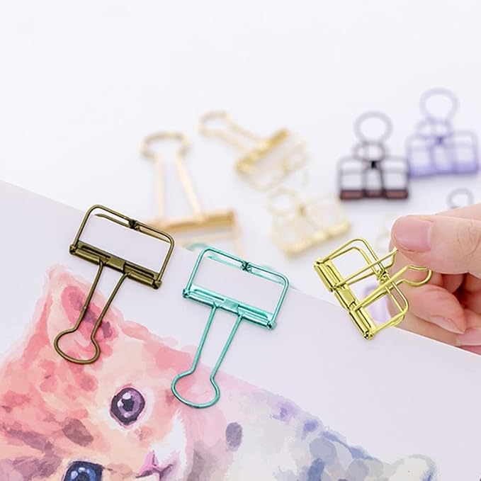 Rose Gold Hollow Out Micro Binder Clips - Image 5