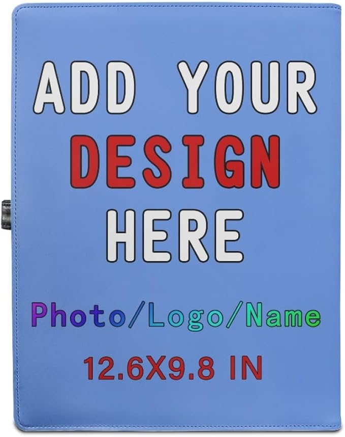Personalized Leather Portfolio for Men Women, Custom Logo/Text/Photo Binder - Image 2