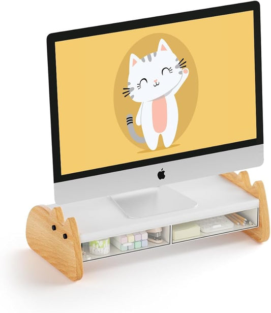 AFOOYO Monitor Stand Riser, Wooden & MDF Computer Desktop Stand by AFOOYO
