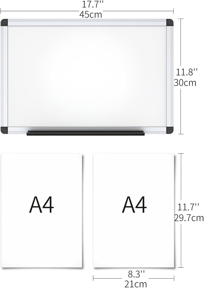 VIZ-PRO Magnetic Whiteboard/Dry Erase Board, 18 X 12 Inches, Includes 1 Eraser - Image 2