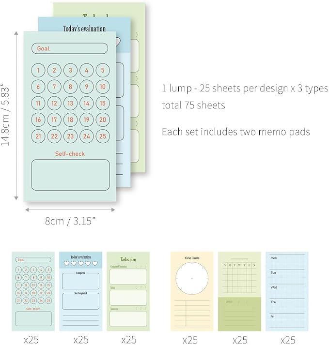 Monolike Triple Memopad Today's Record 2P B Set - Image 2