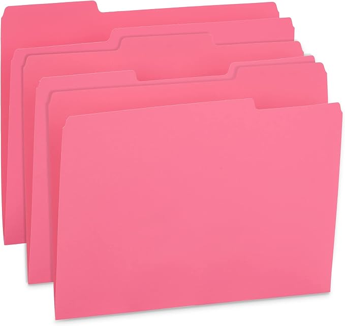 100 Blue Summit Supplies Pink File Folders, Letter Size - Image 9