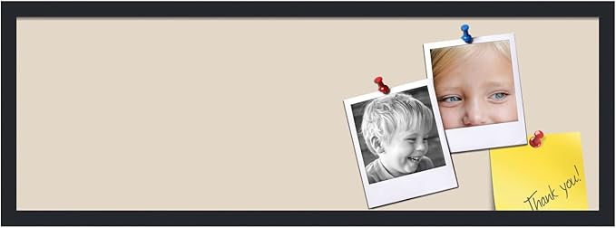 PinPix 36x12 Inch Cork Bulletin Board. This Decorative Framed Pin Board Comes with Desert Pastel Design and a Satin Black Frame. Ideal for Home Office Decor or Message Board (PinPix-1815)-DeskLoop Office