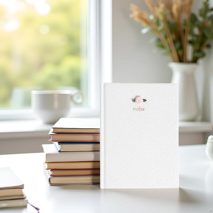 Pearhead Fabric Hardcover Journal Notebook 6x8 – Pointelle Embroidered - Image 7