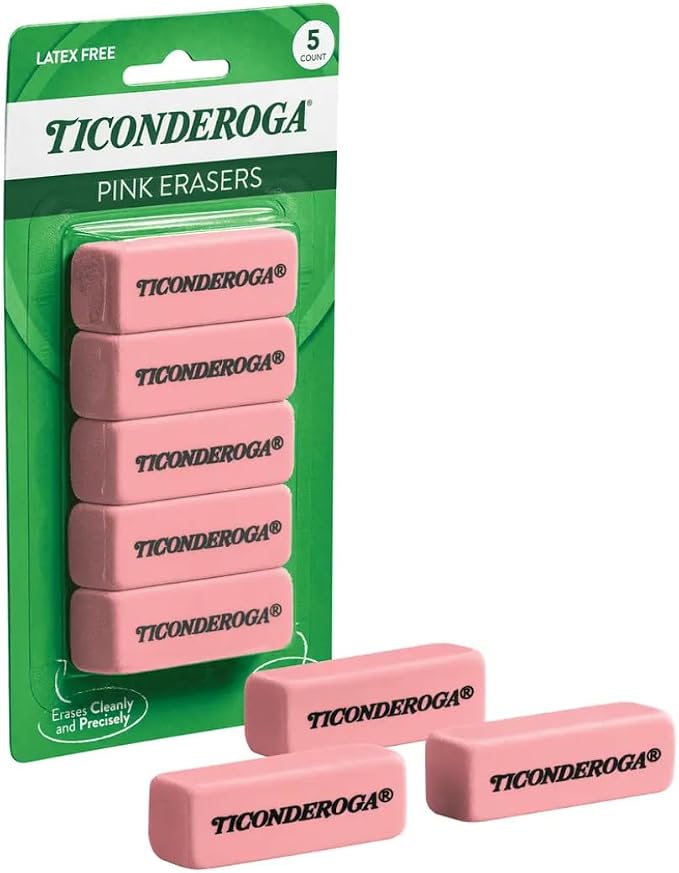 Ticonderoga Wedge Erasers, 12 Packs, 60 Erasers Total - Image 9