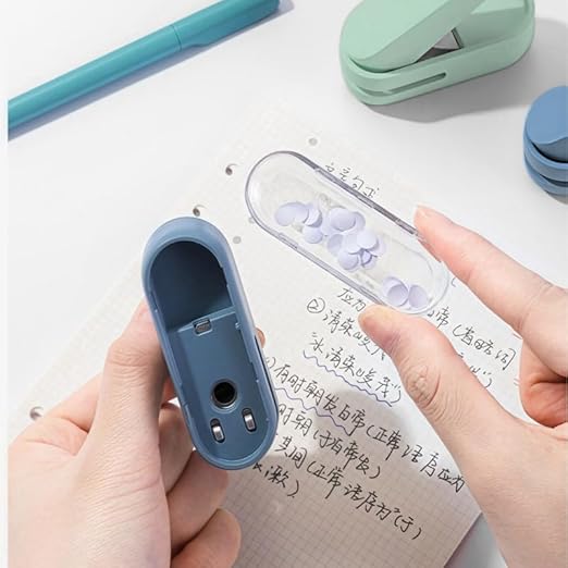 Magnoloran 2 Pack Single Hole Punch, 1/4 inch Mini Small Hole Puncher Heavy Duty Paper Hole Puncher Small Hole Punch One Hole Puncher for Crafts Paper Cards Tags Scrapbook-Blue&Green-DeskLoop Office