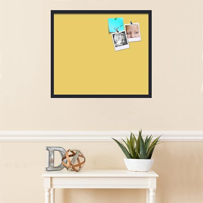 PinPix 28x24 Inch Cork Bulletin Board. This Decorative Framed Pin Board Comes with Honey Pastel Design and a Satin Black Frame. Ideal for Home Office Decor or Message Board (PinPix-1810)-DeskLoop Office