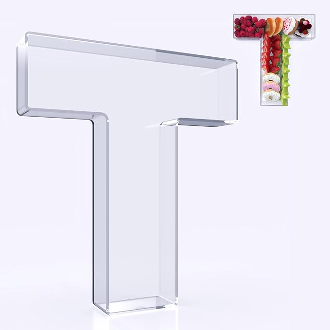 11" Acrylic Letter Charcuterie Box, Reusable Fillable Alphabet Number Shaped by RUFHVTY