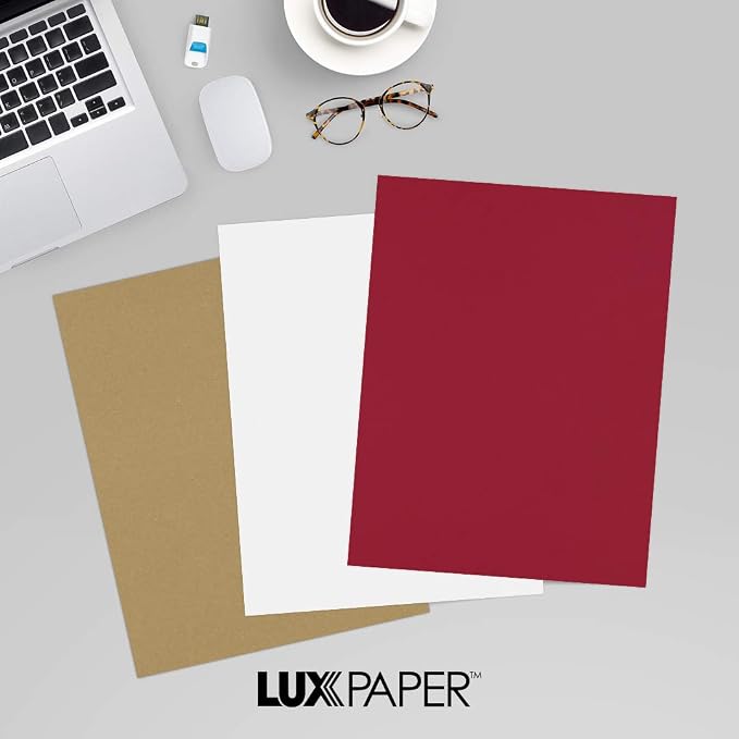 LUXPaper 8.5" x 11" Paper | Letter Size | Garnet Red | 80lb. Text | 250 Qty - Image 9