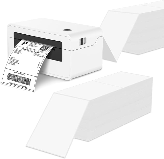 RyhamPaper 4" x 6" Fanfold Direct Thermal Labels by RyhamPaper
