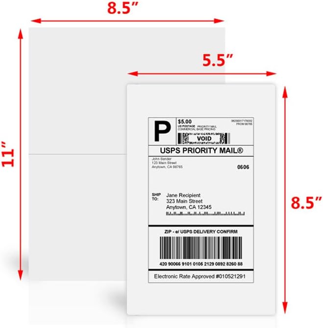 9527 Product Half Sheet Self Adhesive Shipping Labels - Image 2