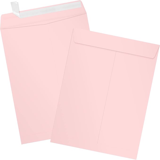 LUXPaper 9 x 12 Open End Envelopes | Peel & Press | Candy Pink | 80lb. Text | - Image 3