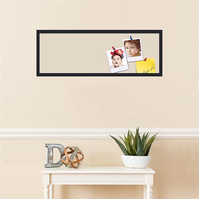 PinPix 36x12 Inch Cork Bulletin Board. This Decorative Framed Pin Board Comes with Desert Pastel Design and a Satin Black Frame. Ideal for Home Office Decor or Message Board (PinPix-1815)-DeskLoop Office