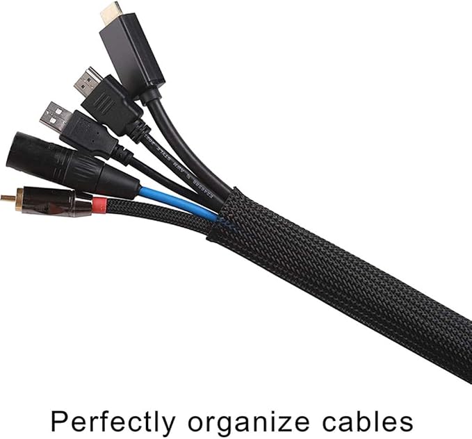 25ft - 3/4 Inch Cable Management Sleeve Protector, Wire Loom PET Expandable - Image 7