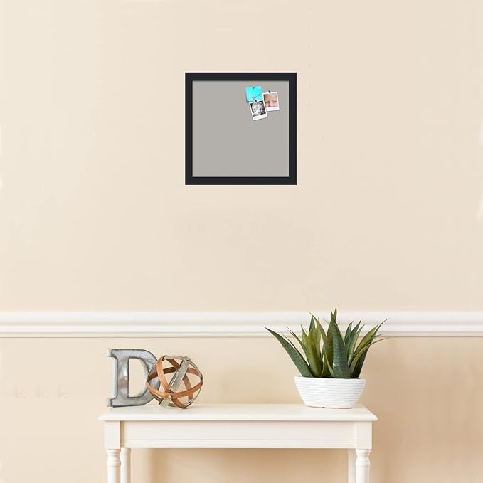 PinPix 12x12 Inch Cork Bulletin Board. This Decorative Framed Pin Board Comes with Dark Stone Design and a Satin Black Frame. Ideal for Home Office Decor or Message Board (PinPix-1808)-DeskLoop Office