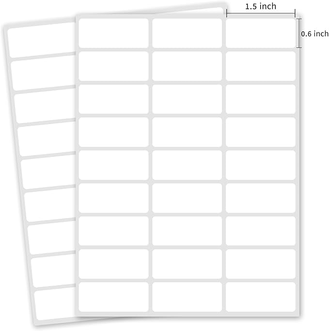 0.6×1.5 Inch Removable Blank Freezer Labels, Water/Oil/Tear Resistant/Ink Won't by Yeachlaing
