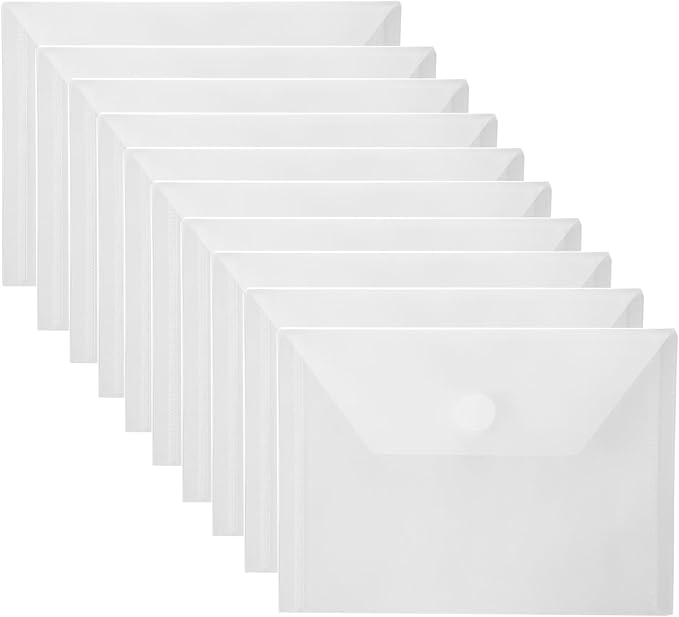 4x6 Plastic Envelopes Hook Loop Closure Coupon Receipt Storage Holder 10 Pack by YESSART