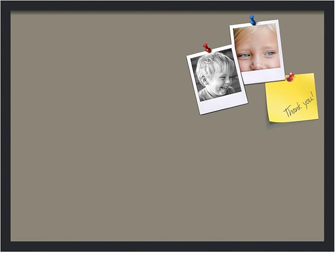 PinPix 30x22 Inch Cork Bulletin Board. This Decorative Framed Pin Board Comes with Pewter Design and a Satin Black Frame. Ideal for Home Office Decor or Message Board (PinPix-1812)-DeskLoop Office