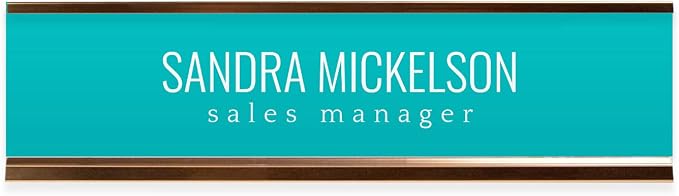 Personalized Turquoise Desk Plate / 2" x 8" Custom Teal Desk Sign/Chic Name by SBLABELS