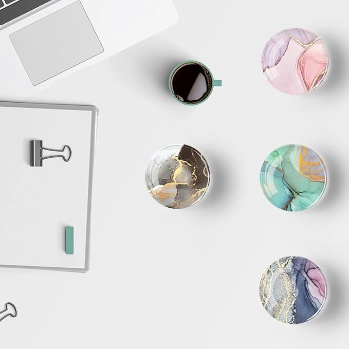 12Pcs Glass Strong Magnetic Refrigerator Magnet Fridge Sticker,Marble Crystal Fridge Magnets Decoration for Crafts,Fridge Magnets for Kitchen, Office Whiteboard, Cabinet and Dishwasher-DeskLoop Office