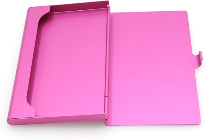 2-Pack Rose Red Aluminum Business Card Holder Slim Flip Pocket Case | aluminum - Image 9