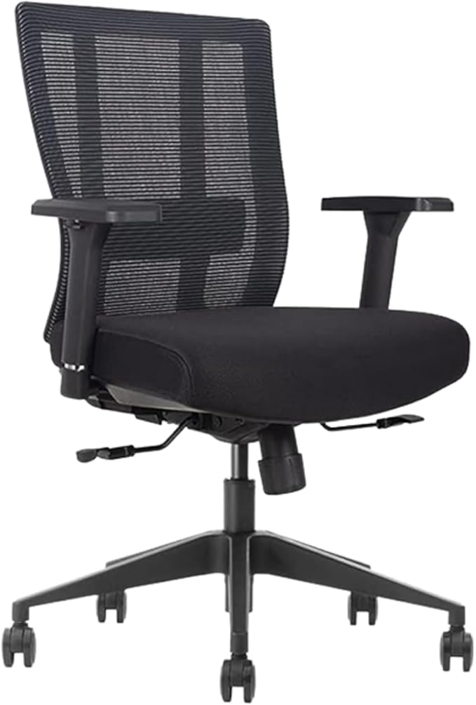 Bitchair Ergonomic Mesh Conference Room Chair - Adj Lumbar Support Computer Desk Chair with Height Adjustable Arms - Seat Depth Adjustable Home Office Chair - (Black) (Pack of 1)-DeskLoop Office