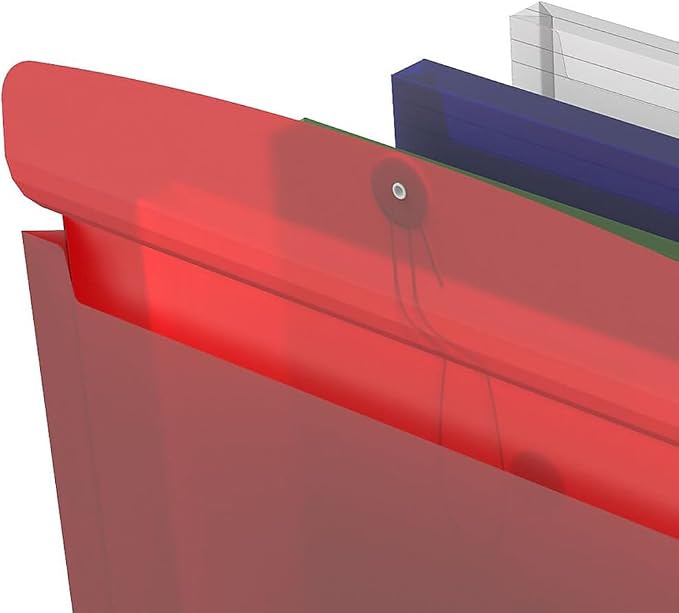TRU RED Expanding Wallets, Legal Size, Button & String Closure, Durable Poly - Image 2