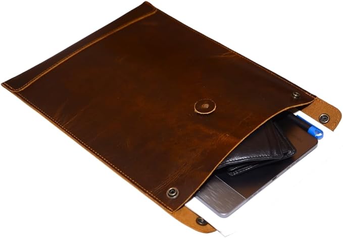 Leather Mailing Envelope Document Holder, Leather Portfolio Binder, A4 Letter - Image 7