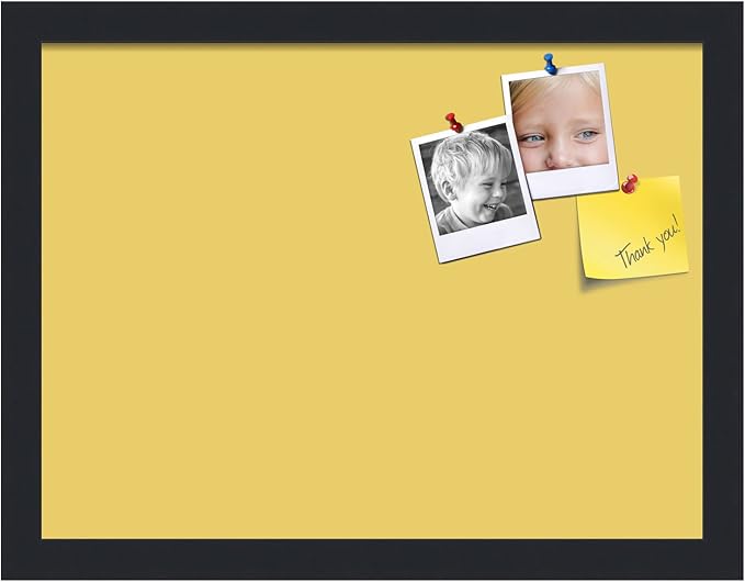 PinPix 16x12 Inch Cork Bulletin Board. This Decorative Framed Pin Board Comes with Honey Pastel Design and a Satin Black Frame. Ideal for Home Office Decor or Message Board (PinPix-1810)-DeskLoop Office